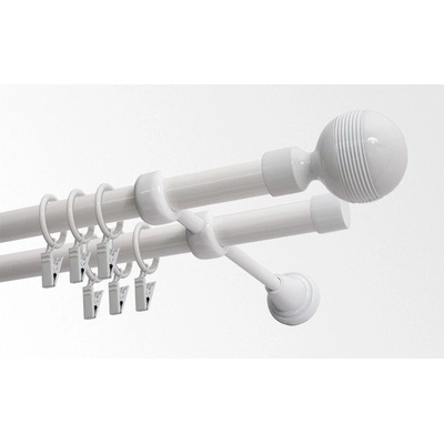 GARNÝŽE-HEBR Garnýž Gabi bílá dvojitá 400 cm