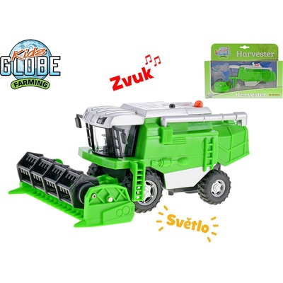 Kids Globe Farming kombajn kov 20cm na setrvačník na baterie se světlem a zvukem