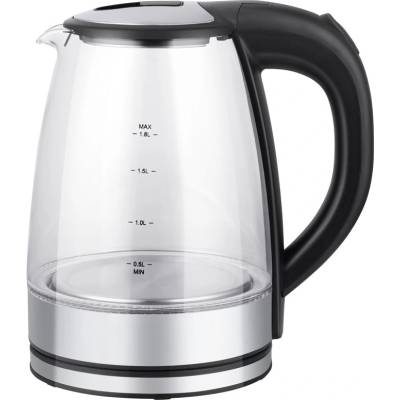 CROWN Електрическа кана Crown CK-1845K, вместимост 1.8 литра, 360° въртяща се основа, 1800W, прозрачна (CK-1845K)