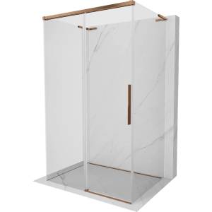 Mexen Rox-3S L душ кабина 3-стенна плъзгаща се 145 x 120 см, прозрачна, розово злато - 8C2L-145-120-60-00-3S (8C2L-145-120-60-00-3S)