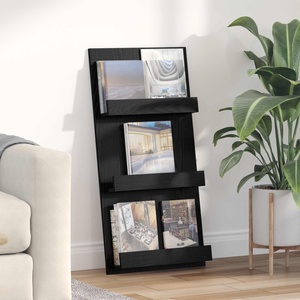 vidaXL Етажерка за списания с рафт Черния дъб 51 x 11 x 102 см (899504)