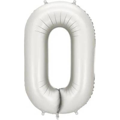 Party Deco Матиран Фолиев Балон Цифри Сребро 86 см - 0 (fb1s-0-018)