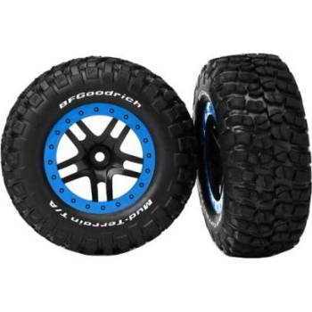 Traxxas колело 2.2/3.0", джанта SCT Split-Spoke черно-синя, гума KM2 (2) (2WD предни)