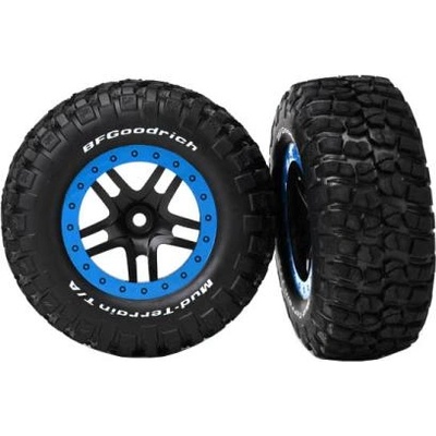 Traxxas колело 2.2/3.0", джанта SCT Split-Spoke черно-синя, гума KM2 (2) (2WD предни)