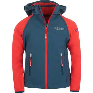 TROLLKIDS Детско софтшел яке Trollkids Kids Rondane Zip Off Jacket XT Softshell jacket - Bright Red / Mystic Blue - размер 128 (EU) (703-2398-0616)