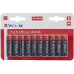 Verbatim ALKALINE BATTERY AA 20 PACK (HANGCARD) (49877) - gtcomputers