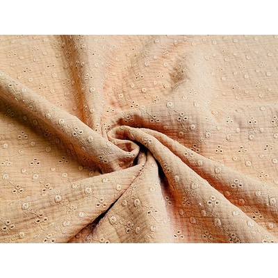 Vyšívaný mušelín CAMEL šíře 120 cm
