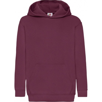 Mikina detská s kapucňou Fruit of the Loom 280 burgundy