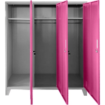 Carmen Метален шкаф Carmen CR-1604-3 JZ - сив / розов (3580175)