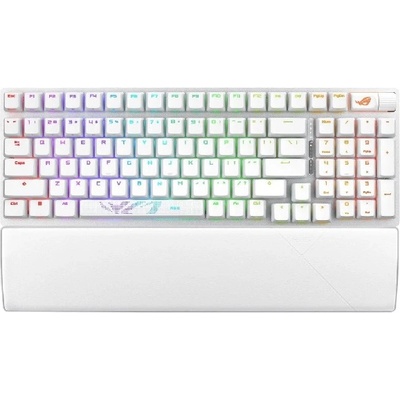 ROG Strix Scope II 96 Wireless Gaming Keyboard, Tri-Mode Connection, Dampening Foam & Switch-Dampening Pads, Hot-Swappable Pre-lubed ROG NX Snow Mechanical Switches, PBT Keycaps, RGB-White (90MP037A-BKUA30)