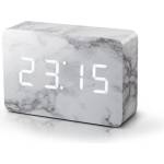 Gingko Design GINGKO Часовник/термометър BRICK - бял мрамор с бели цифри (Gingko-GK15W5) Будилник