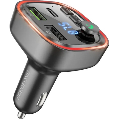 BOROFONE FM модулатор - Borofone (BC48 Broad) - Bluetooth 5.0, 2x USB, Type-C, QC3.0, U-Disk - Черен