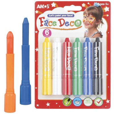 TEDDIES Farby tvárovej v ceruzke 6 ks na karte 14x20 cm karneval