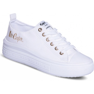 Lee Cooper šněrovací tenisky LCW-24-44-2462LB bílé