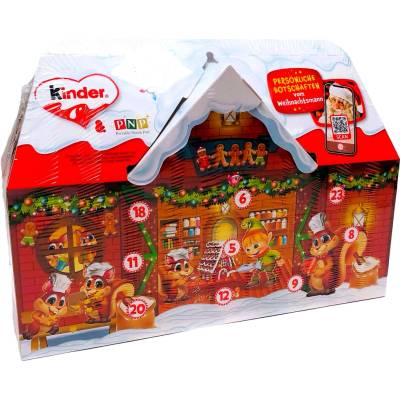 KINDER & PNP ADVENTS CALENDAR (Scheune) - adventní kalendář s mléčnou čokoládou ( stodola) - 24ks 234g ( š.27,5 x h.9 x v.19,5cm)