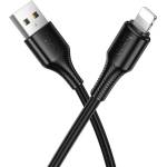 hoco. iPhone 14 Plus / 14 Pro Max / 14 Pro HOCO X120 кабел за данни USB - Lightning, 100 см, ЧЕРЕН (X120_L_B)