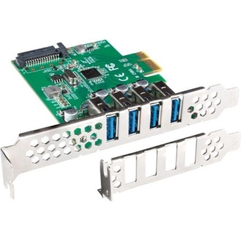 Lanberg pci express x1 card->4x USB-A 3.1 gen1 low profile (PCE-US3-004)
