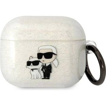 Karl Lagerfeld Кейс Karl Lagerfeld KLA3HNKCTGT за AirPods 3, прозрачен, Gliter Karl&Choupette (KF001576-0)