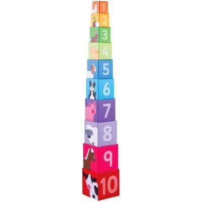 Bigjigs Toys Детски кубчета за подреждане - Ферма (bj696)