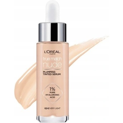 L'Oréal Paris True Match Nude Plumping Tinted Serum sérum pro sjednocení barevného tónu pleti 0.5-2 Very Light 30 ml – Zboží Dáma