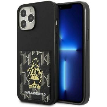 KARL LAGERFELD Кейс Karl Lagerfeld KLHCP13XCANCNK за iPhone 13 Pro Max 6.7"", черен / черен, твърд, Karlimals Cardslot