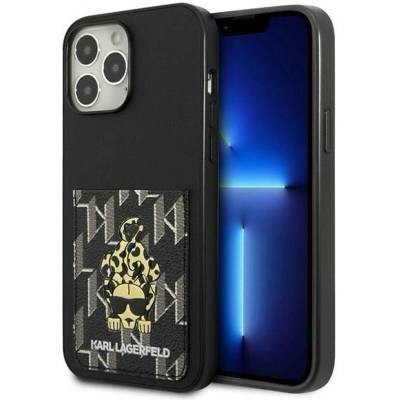 KARL LAGERFELD Кейс Karl Lagerfeld KLHCP13XCANCNK за iPhone 13 Pro Max 6.7"", черен / черен, твърд, Karlimals Cardslot