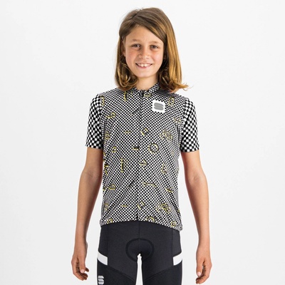Sportful Checkmate Detský čierny/biely/žltý