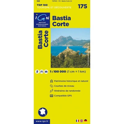 IGN 175s. Bastia Corte 1:100 000