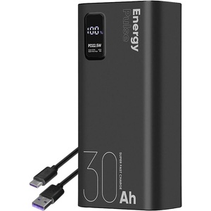 OBAL:ME EnergyPulse Fast Charging Power Bank 30000 mAh 22.5W - преносима външна батерия с USB-C порт, и 4xUSB-A изхода (черен)