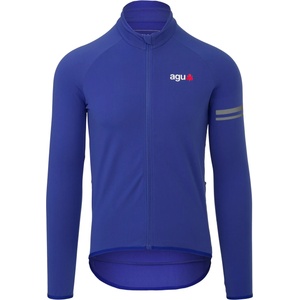 AGU Мъжка фланелка с дълъг ръкав за колоездене AGU Thermo Jersey L/S Essential Cycling jersey - Electric Indigo (056-4255-0213)