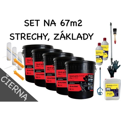 SET NA 67m2 - 5 x ALFEMA HB500 čierna 20kg (107kg) (SET NA 67m2 107kg DOPRAVA ZDARMA! NOVÉ BALENIE, PÔVODNÁ RECEPTÚRA!)