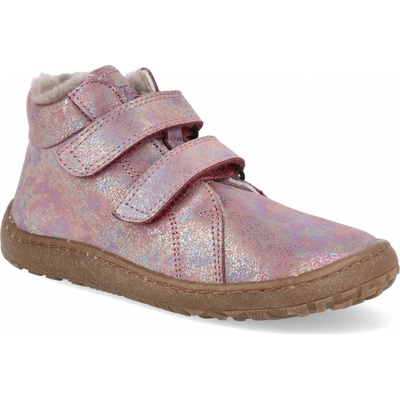 Froddo barefoot zimní kotníkové boty kožíšek pink shine