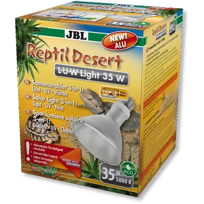 JBL ReptilDesert L-U-W Light alu - Металхалогенна слънчева светлина (прожектор) за пустинни терариуми, 35 W