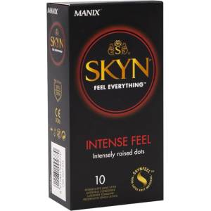 Manix SKYN Intense - безлатеков презерватив с релефни точки - 10 броя - lovesexshop