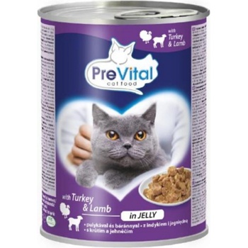 PreVital kočka s krůtím a jehněčím v želé kousky 415 g
