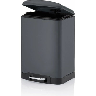 Kela Кош за отпадъци с педал Davino - тъмно сив - 12 л (KELA 10908)