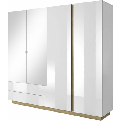 Laski so zrkadlom Arco L 220 biely lesk