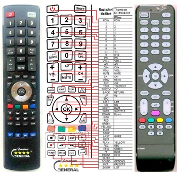 GENERAL THOMSON RC1994301 - съвместимо дистанционно управление на марката General (RC1994301)