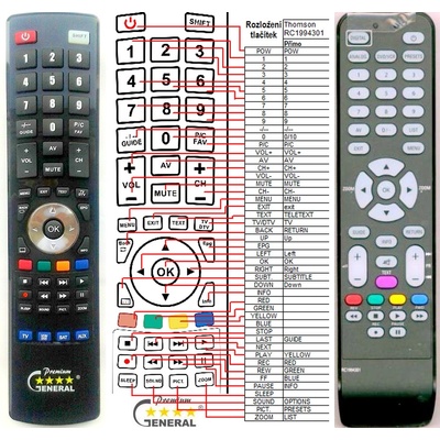 GENERAL THOMSON RC1994301 - съвместимо дистанционно управление на марката General (RC1994301)