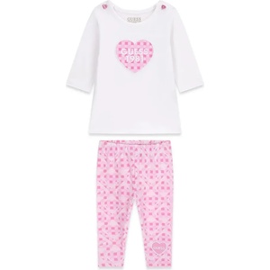 Guess Бяла туника и розов клин за бебе момиче Guess
