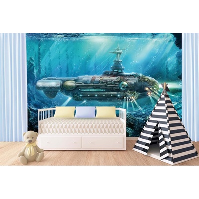 DIMEX ART Самозалепваща се флизелинова фототапета фентъзи подводница 375 x 250 см