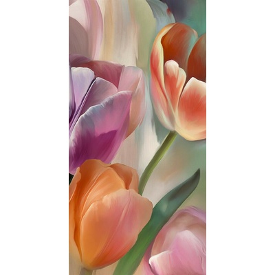 Obraz s barevnými tulipány II 1 deska 50x100