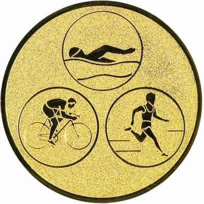 Triatlon: Hliníkový emblém na trofej Ø25mm zlatá