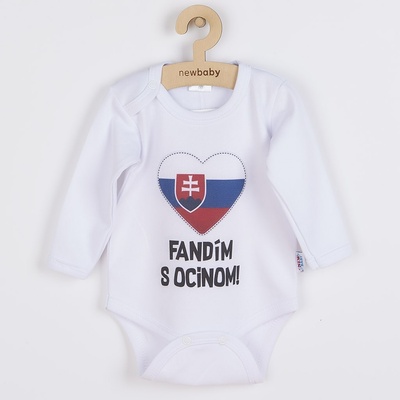 NEW BABY Body s potiskem New Baby Fandím s ocinom bílé