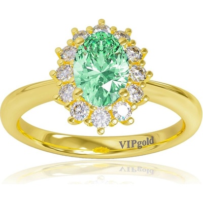 VIPgold Diamantový prsteň so smaragdom AA0481SH v žltom zlate