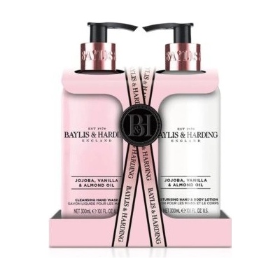 Baylis & Harding Jojoba Vanilla & Almond Oil čisticí tekuté mýdlo na ruce 300 ml + mléko na ruce a tělo 300 ml dárková sada