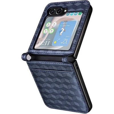 Gigapack Samsung Z Flip7 FE / Z Flip6 GIGAPACK Пластмасов протектор за телефон със заден капак с кожен ефект, премиум, СИНЬО ЗЕЛЕН GP-159362 (GP-159362)