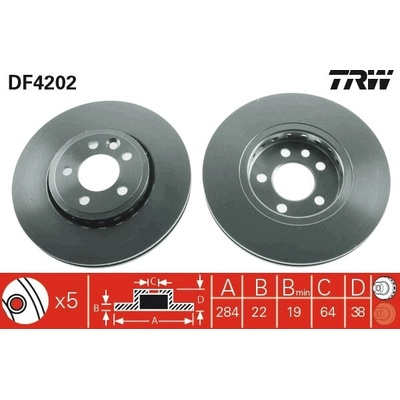 Brzdový kotúč TRW DF4202