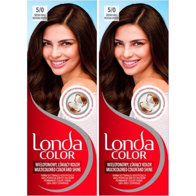 Londa Color barva na vlasy Středně Hnědá 5/0 x2