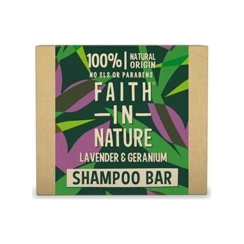 Faith in Nature tuhý šampon levandule a pelargonie 85g